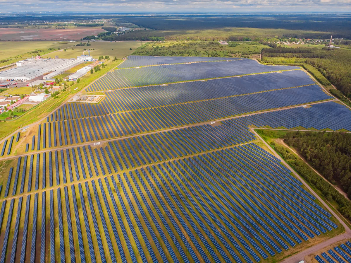 Solar Power Plant Aerial View